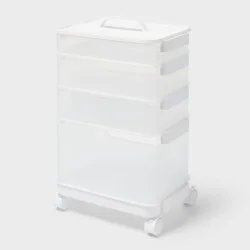 7pc Click in Place Rolling Storage Cart Kit Plastic Storage Home and Office Organization - Brightroom™​