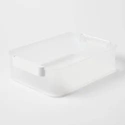 Click in Place 10qt Clear Plastic Storage Bin with White Latch for Home and Office Organization - Brightroom™