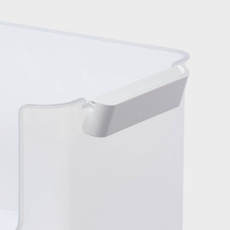 slide 3 of 10, Click in Place 20.7qt Clear Open Front Plastic Storage Bin for Home and Office Organization White Latch - Brightroom™, 20.7 qt
