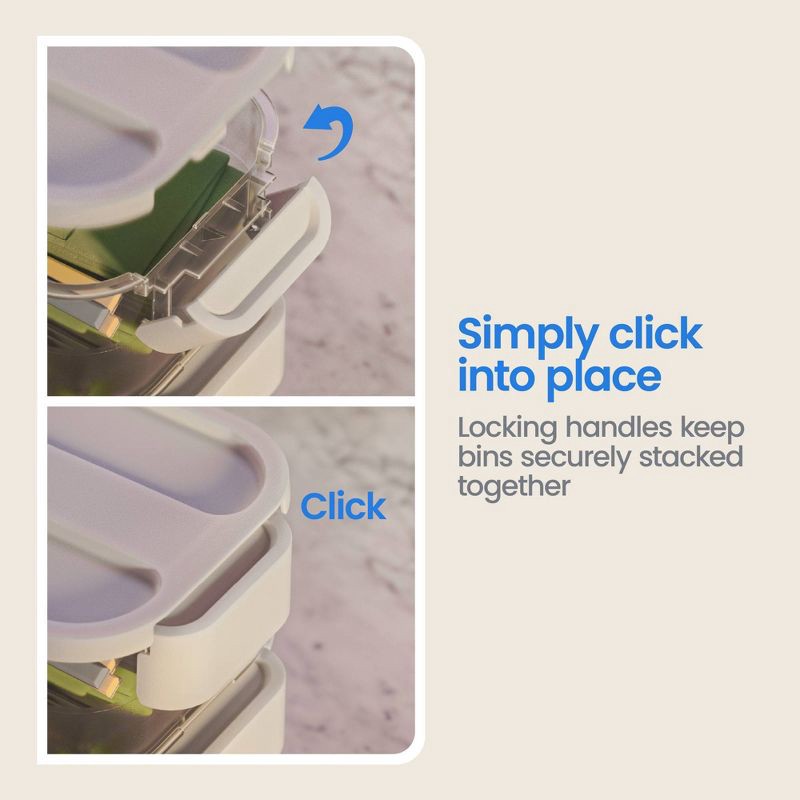 slide 6 of 10, Click in Place 20.7qt Clear Open Front Plastic Storage Bin for Home and Office Organization White Latch - Brightroom™, 20.7 qt