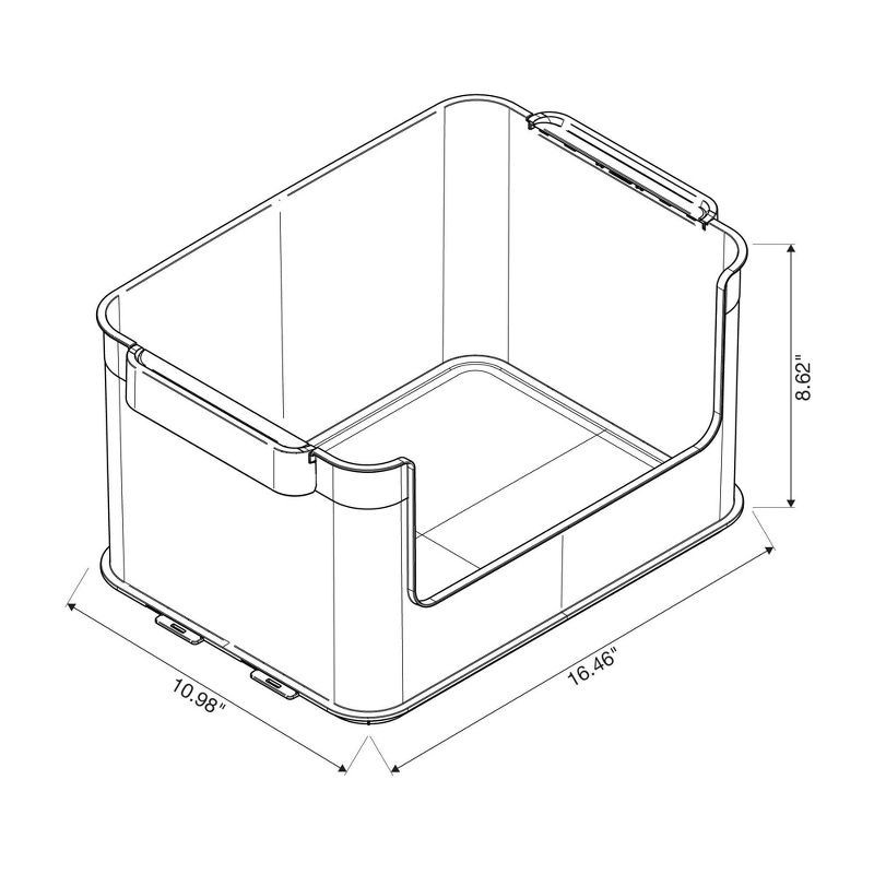 slide 10 of 10, Click in Place 20.7qt Clear Open Front Plastic Storage Bin for Home and Office Organization White Latch - Brightroom™, 20.7 qt