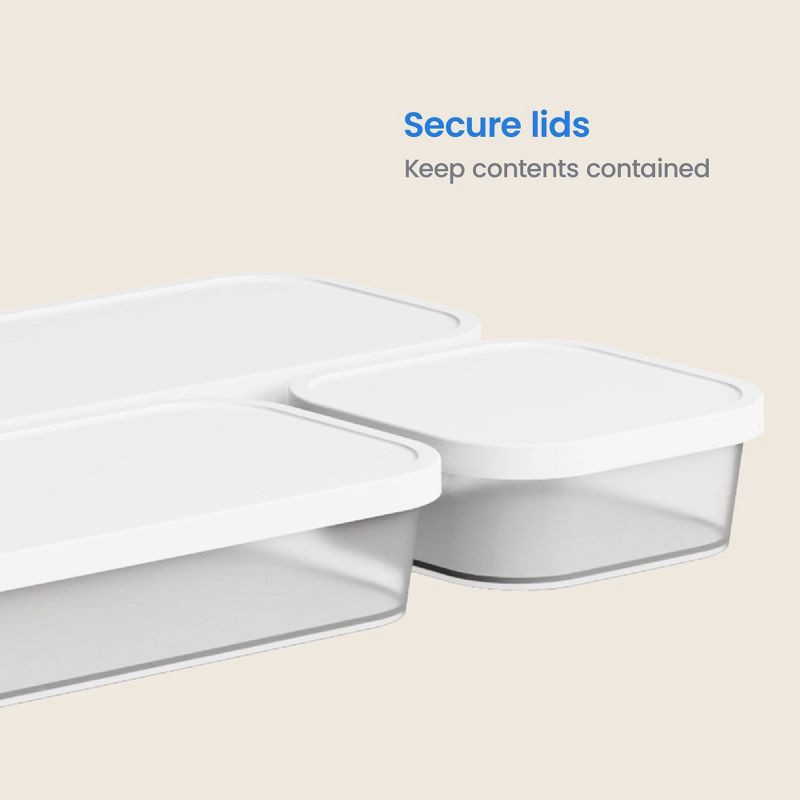 slide 3 of 7, 3pk Click in Place Shallow Insert Storage Containers 46oz/30oz/13oz White and Clear - Brightroom™, 3 ct, 46 oz, 30 oz, 13 oz