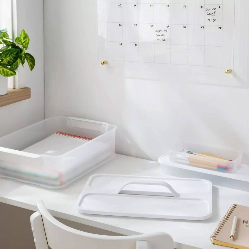 slide 6 of 7, 3pk Click in Place Shallow Insert Storage Containers 46oz/30oz/13oz White and Clear - Brightroom™, 3 ct, 46 oz, 30 oz, 13 oz