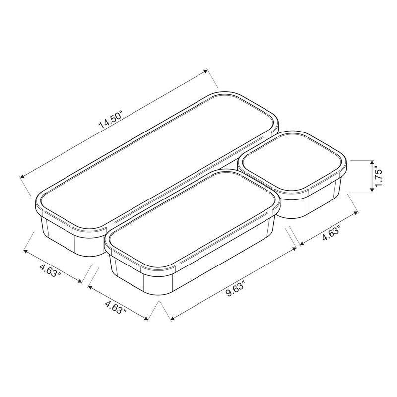slide 7 of 7, 3pk Click in Place Shallow Insert Storage Containers 46oz/30oz/13oz White and Clear - Brightroom™, 3 ct, 46 oz, 30 oz, 13 oz