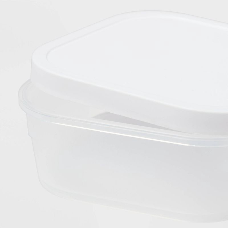 slide 3 of 7, 3pk Click in Place 13oz Shallow Insert Storage Containers White and Clear - Brightroom™, 3 ct, 13 oz