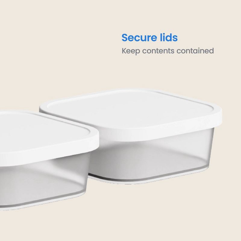 slide 4 of 7, 3pk Click in Place 13oz Shallow Insert Storage Containers White and Clear - Brightroom™, 3 ct, 13 oz