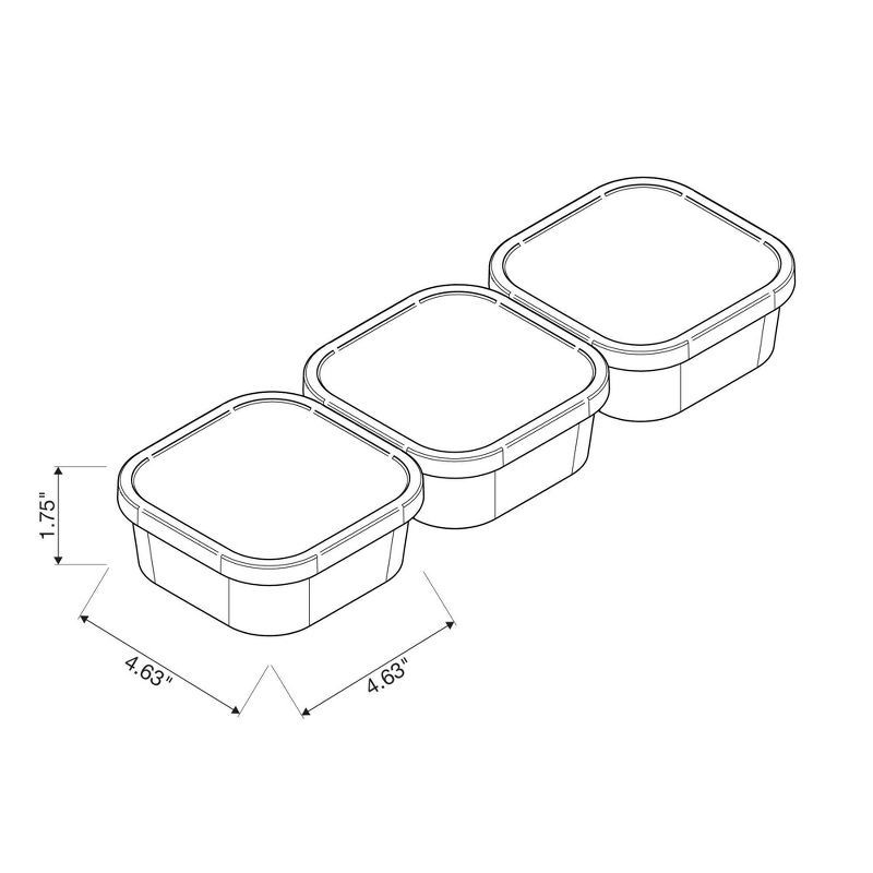 slide 7 of 7, 3pk Click in Place 13oz Shallow Insert Storage Containers White and Clear - Brightroom™, 3 ct, 13 oz