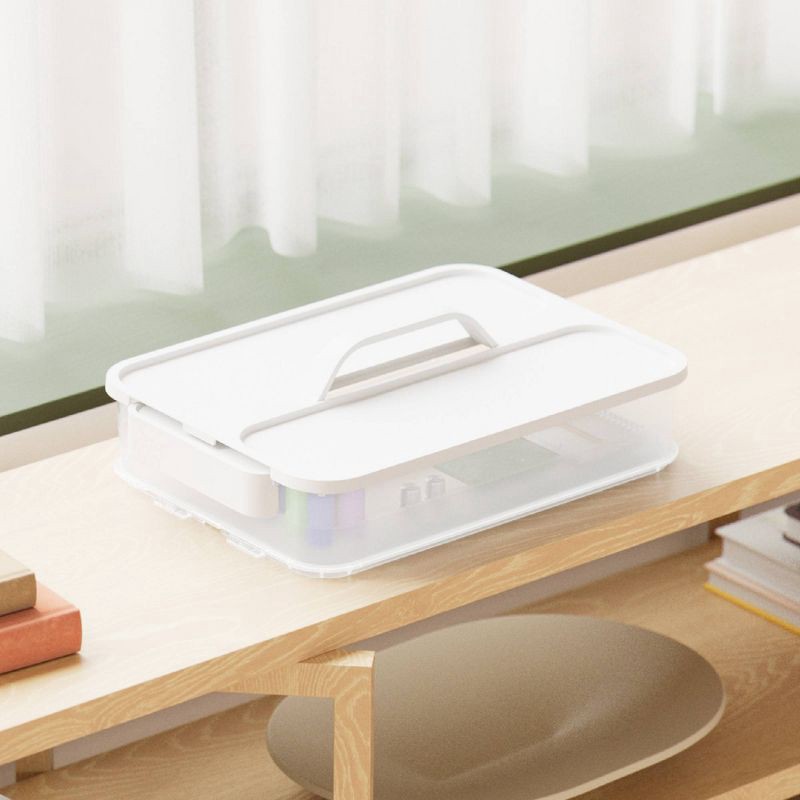 slide 4 of 10, Click in Place Large Lid with Handle for Plastic Storage Bins for Home and Office Organization White - Brightroom™, 1 ct