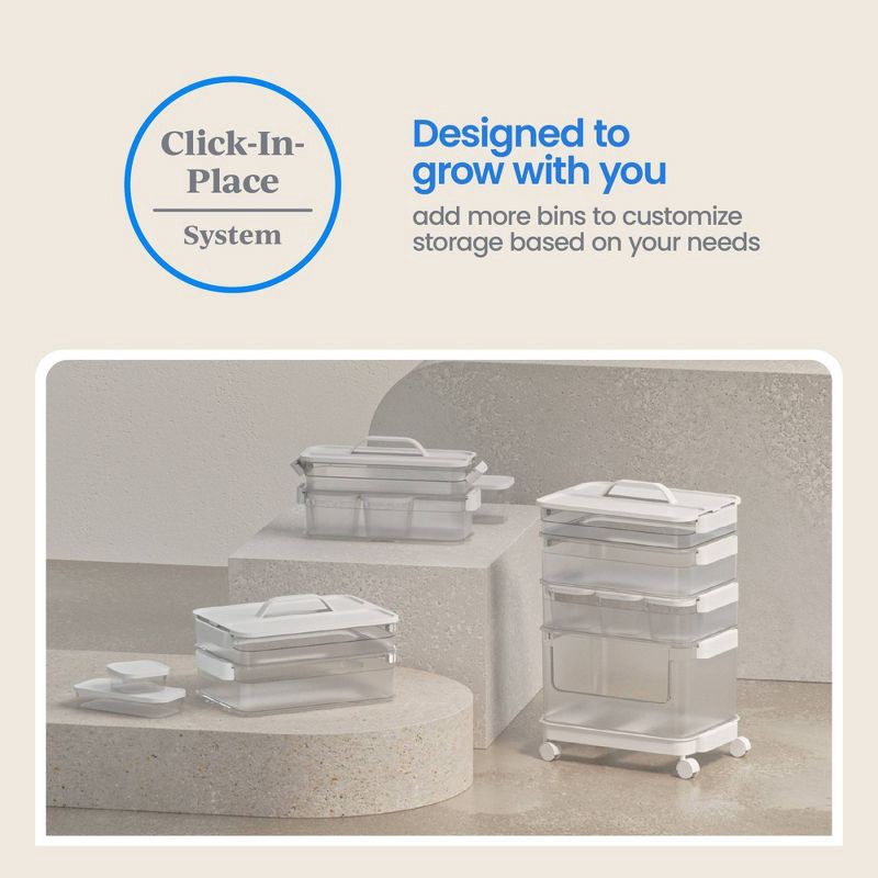 slide 8 of 10, Click in Place Large Lid with Handle for Plastic Storage Bins for Home and Office Organization White - Brightroom™, 1 ct