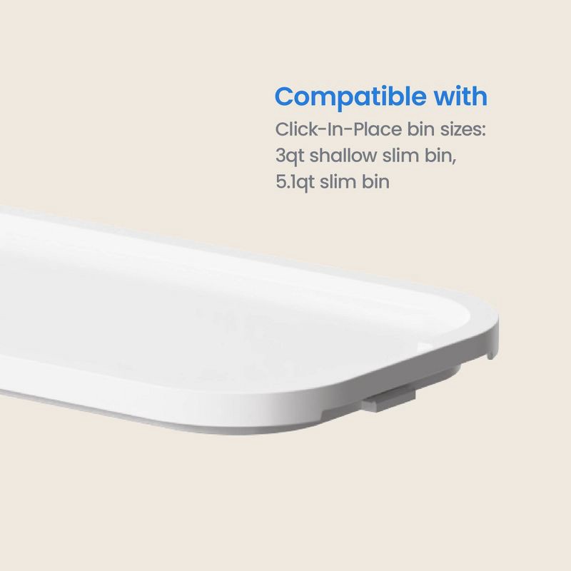 slide 5 of 9, Click in Place Slim Lid for Plastic Storage Bins for Home and Office Organization White - Brightroom™, 1 ct