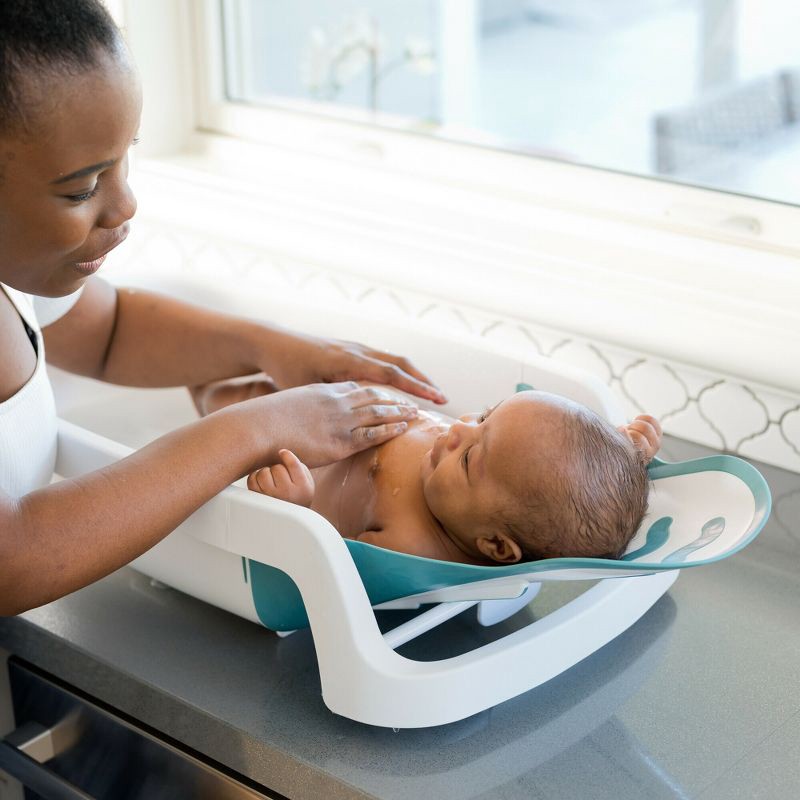 slide 7 of 7, The First Years Sure Comfort 4-in-1 Reclining Newborn to Toddler Baby Bathtub - White, 1 ct