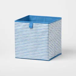11" Fabric Bin Blue Stripe - Brightroom™