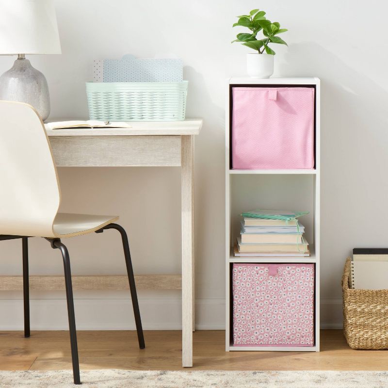 slide 2 of 3, 11" Fabric Bin Pink Floral - Brightroom™, 1 ct