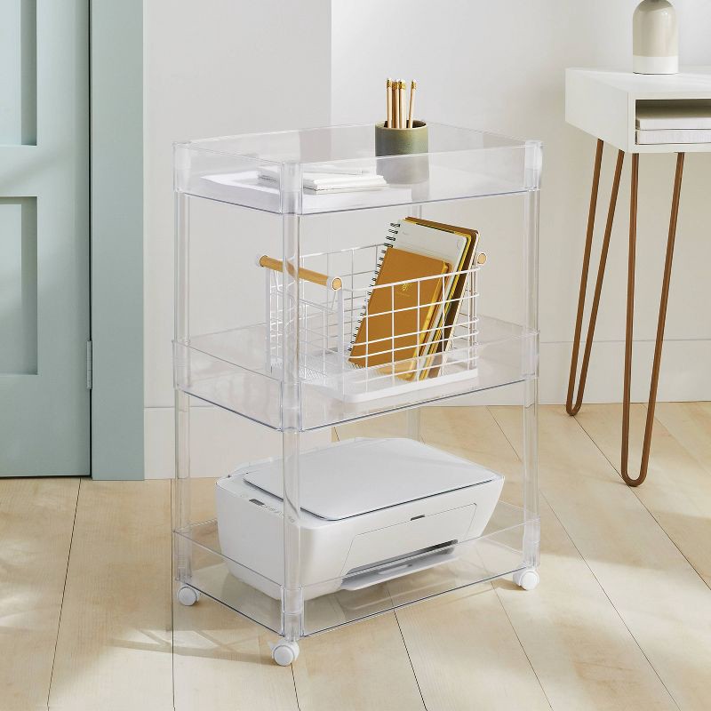 slide 2 of 3, 3 Tier Clear Storage Cart - Brightroom™, 1 ct