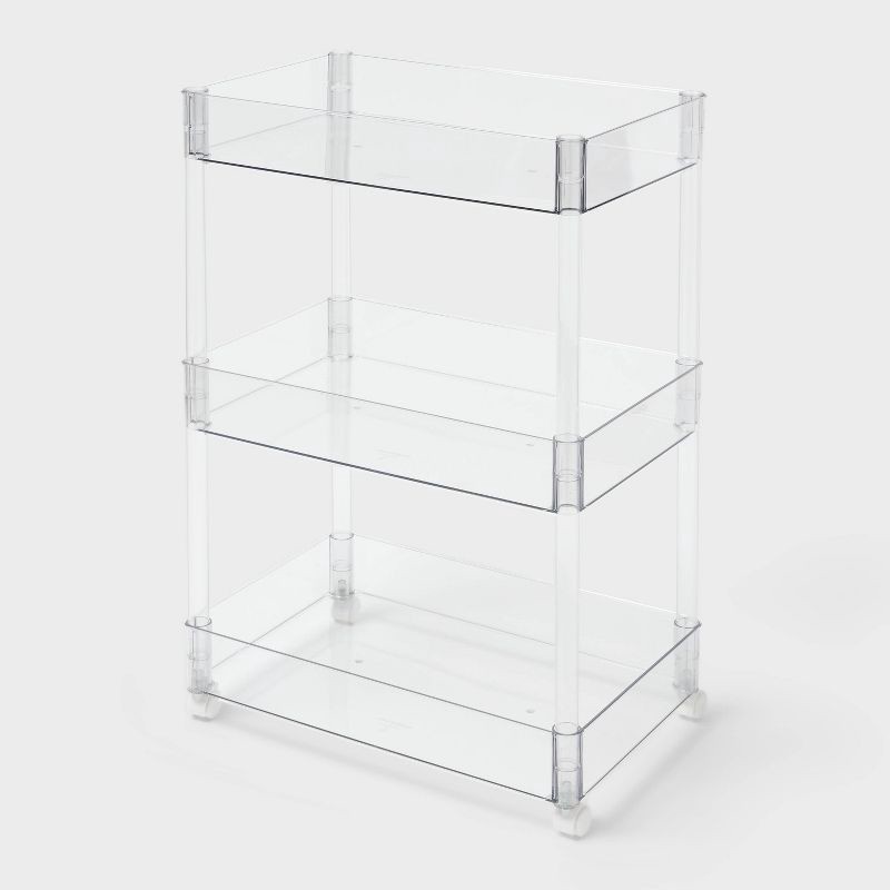 slide 1 of 3, 3 Tier Clear Storage Cart - Brightroom™, 1 ct