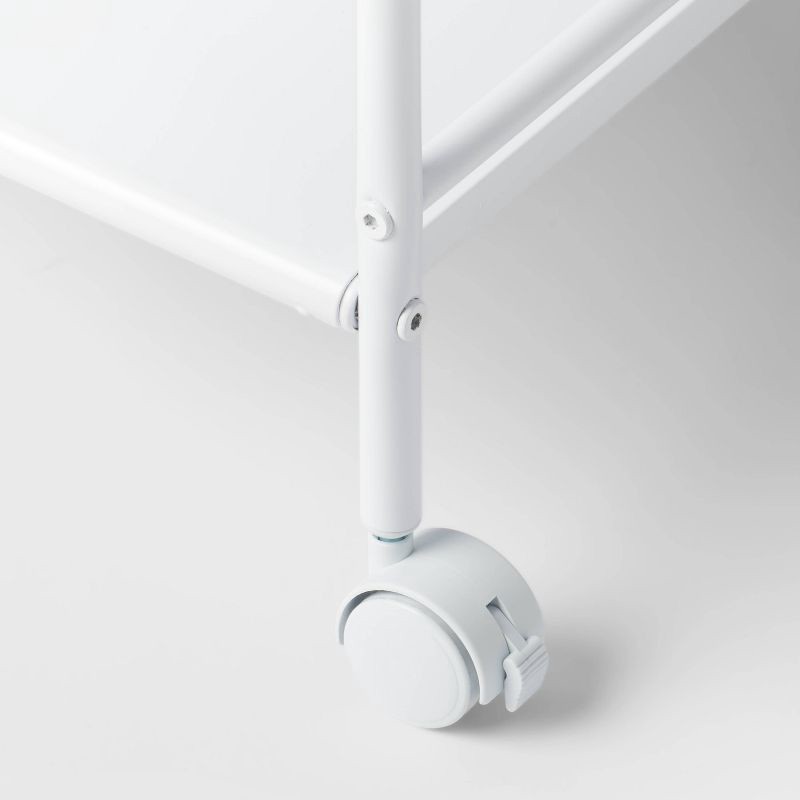 slide 3 of 3, 3 Shelf Wide Metal Storage Cart White - Brightroom™, 1 ct