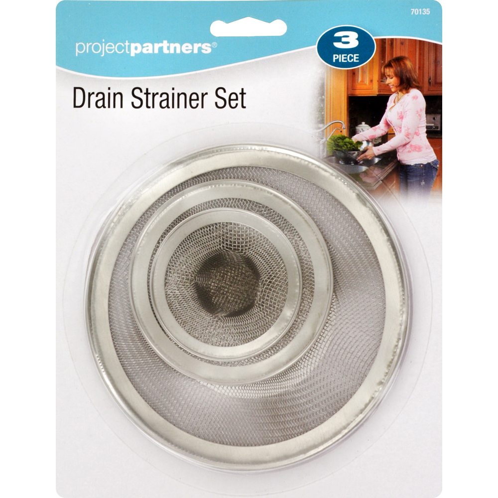 slide 1 of 1, Project Partners Drain Strainer Set, 3 ct