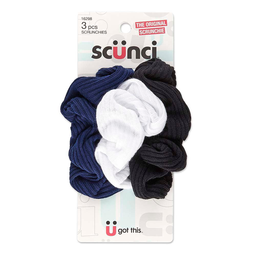 slide 1 of 1, scünci Textured Knit Hair Ties, 3 ct