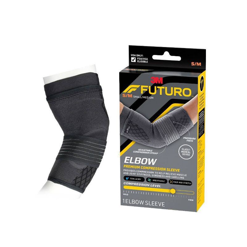 slide 2 of 10, FUTURO Premium Compression Elbow Sleeve - S/M, 1 ct