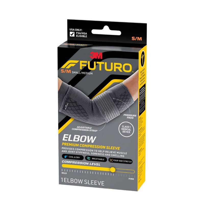 slide 1 of 10, FUTURO Premium Compression Elbow Sleeve - S/M, 1 ct
