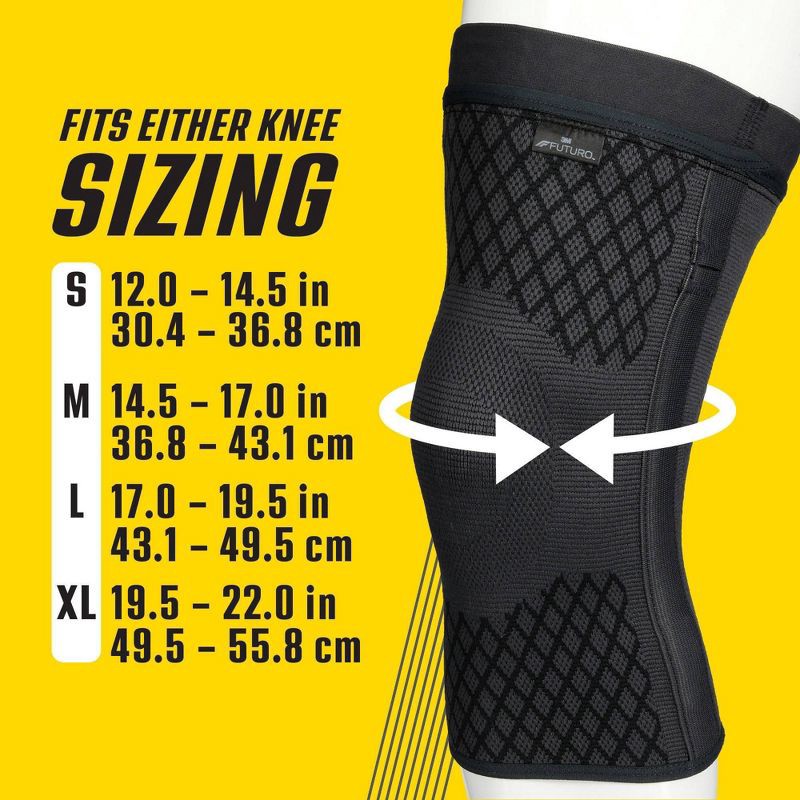slide 7 of 10, FUTURO Flex Comfort Knee 2-in-1 Compression Sleeve - L, 1 ct