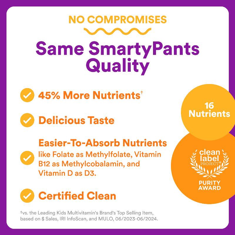 slide 7 of 15, SmartyPants Toddler Plus Multivitamin & Omegas Gummies with Vitamins C, D3, B12 & Zinc - 60ct, 60 ct