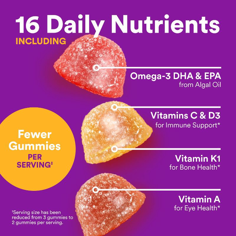 slide 8 of 15, SmartyPants Toddler Plus Multivitamin & Omegas Gummies with Vitamins C, D3, B12 & Zinc - 60ct, 60 ct