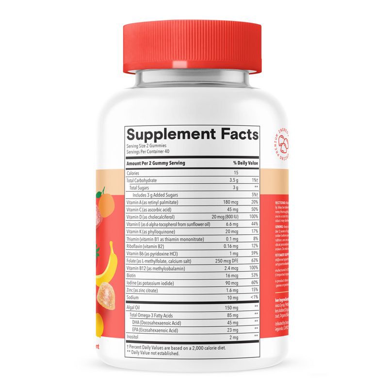 slide 2 of 10, SmartyPants Kids Plus Multivitamin & Omegas Gummies with Vitamins C, D3, B12 & Zinc - 80ct, 80 ct