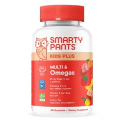 SmartyPants Kids Plus Multivitamin & Omegas Gummies with Vitamins C, D3, B12 & Zinc - 80ct