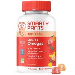 SmartyPants Kids Plus Multivitamin & Omegas Gummies with Vitamins C, D3, B12 & Zinc - 80ct