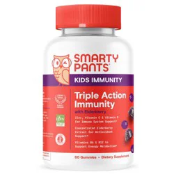 SmartyPants Kids' Triple Action Immunity Gummies with Vitamins C, D3, & Zinc, Elderberry - 60ct