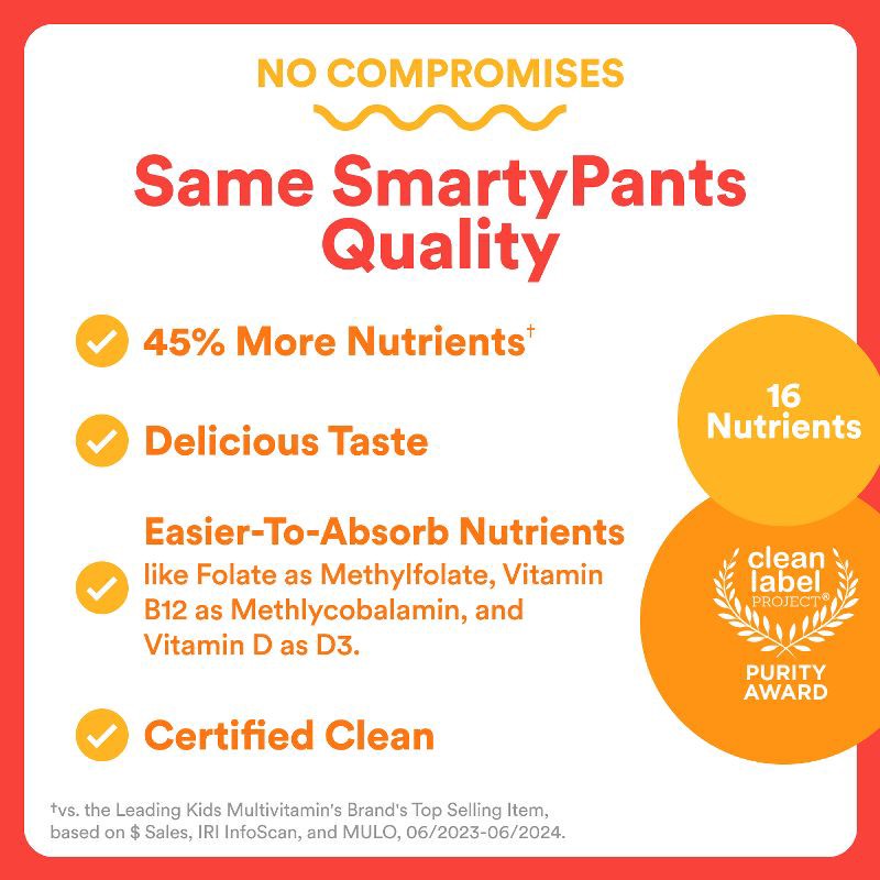 slide 5 of 13, SmartyPants Kids Plus Multivitamin & Omegas Gummies with Vitamins C, D3, B12 & Zinc - 60ct, 60 ct