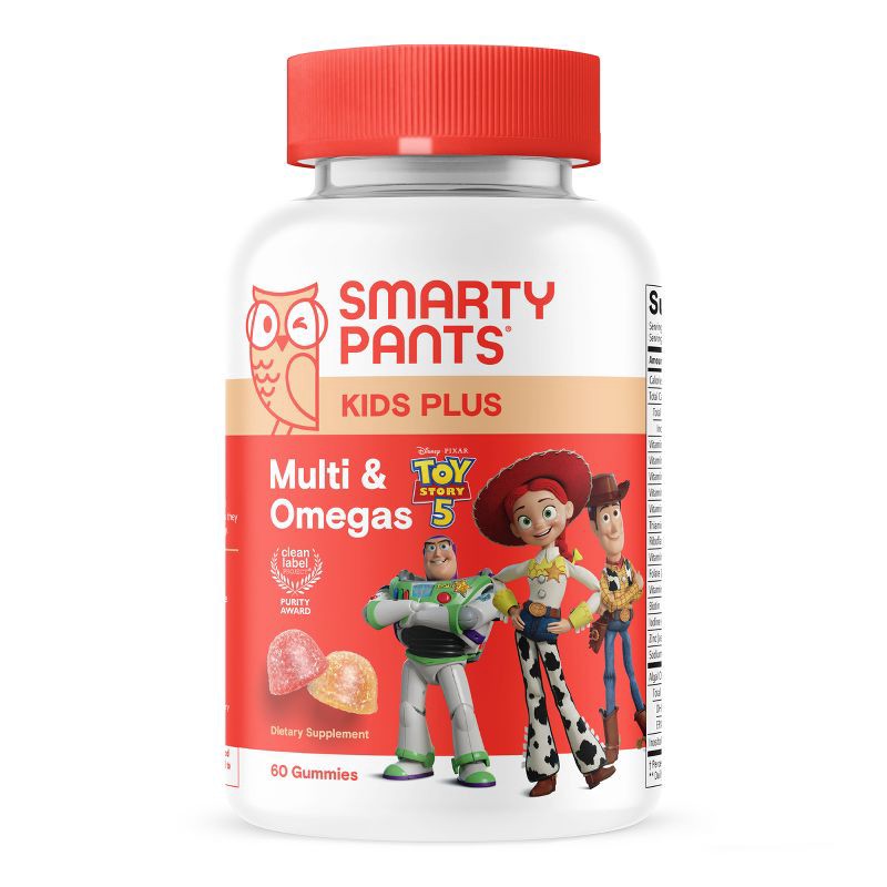 slide 1 of 14, SmartyPants and Disney-Pixar's Toy Story 5 Kids Plus Multivitamin & Omegas Gummies with Vitamins C, D3, B12 & Zinc - 60ct, 60 ct