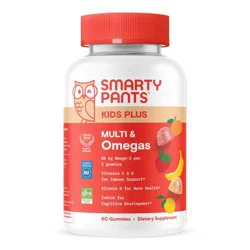 SmartyPants Kids Plus Multivitamin & Omegas Gummies with Vitamins C, D3, B12 & Zinc - 60ct