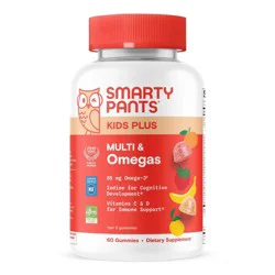 SmartyPants Kids Plus Multivitamin & Omegas Gummies with Vitamins C, D3, B12 & Zinc - 60ct