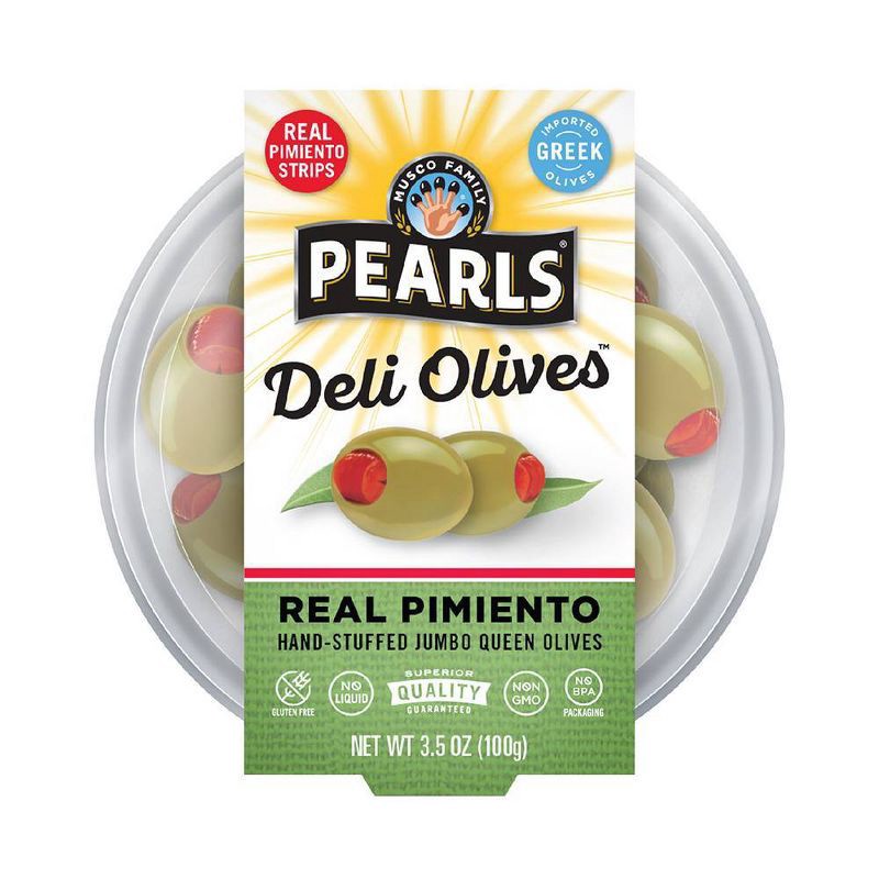slide 1 of 5, Pearls Deli Real Pimento Stuffed Jumbo Queen Olives - 3.5oz, 3.5 oz