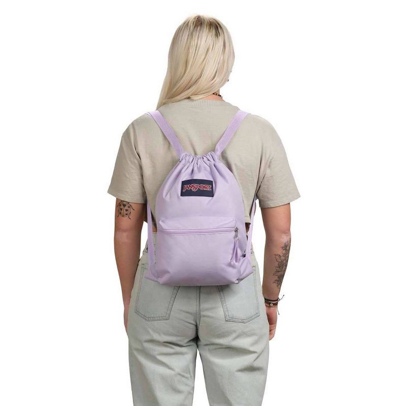 slide 3 of 4, JanSport Drawstring Bag - Pastel Lilac, 1 ct