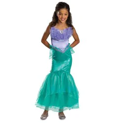 Disney Princess Disney Kids' the Little Mermaid Ariel Deluxe Costume Dress Aqua Green 7-8