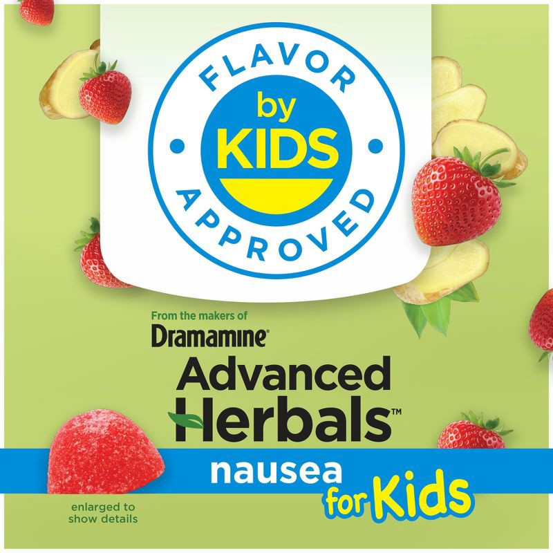 slide 7 of 8, Dramamine Advanced Herbals Kids' Nausea Relief Gummies - Strawberry & Ginger - 20ct, 20 ct