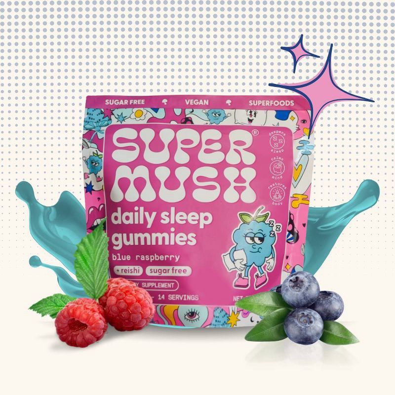slide 2 of 10, SuperMush Daily Sleep Mushroom Supplement Vegan Gummies - 28ct/14 Servings, 28 ct, 14 servings
