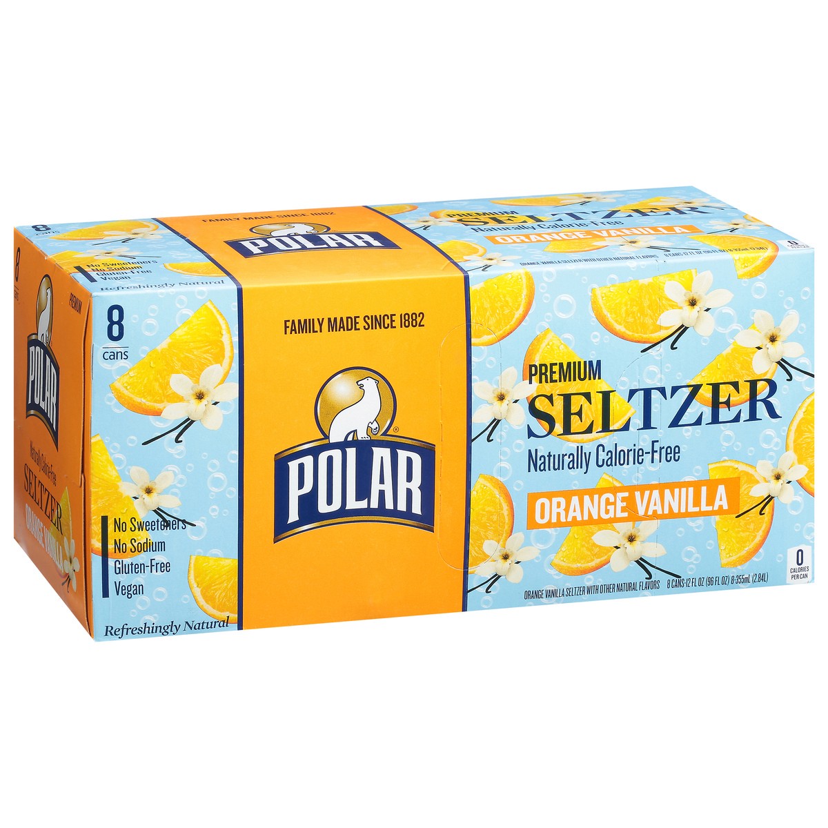 slide 9 of 9, Polar Seltzer - 8pk 12oz - Orange Vanilla, 8 ct; 12 oz