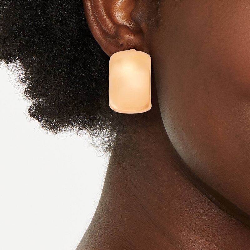 slide 2 of 3, Irregular Arc Hoop Earrings - Universal Thread™ Gold: Steel & Nickel-Free Metal, 1.07" Length, 0.69" Width, 1 ct