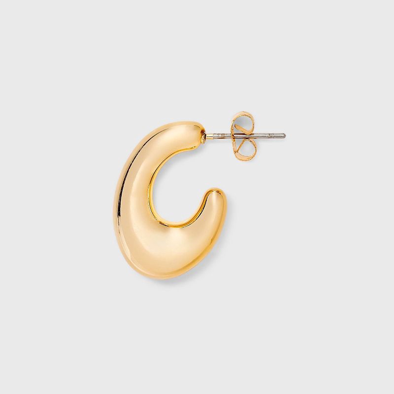 slide 3 of 3, Wavy Heart Stud and Hoop Earring Set 3pc - Universal Thread™ Gold: Recycled Zinc, Post Closure, 3 ct