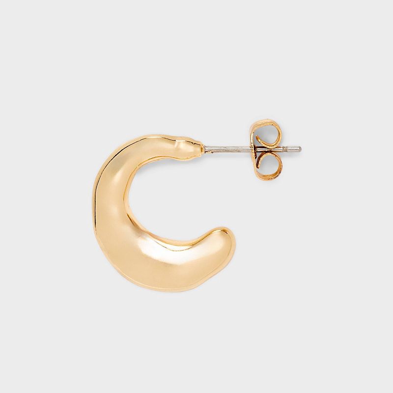 slide 3 of 3, Wavy Stud and Hoop Earring Set 3pc - Universal Thread™ Gold: Post Closure, 35% Recycled Zinc, 1" Length, 0.02 Weight, 3 ct