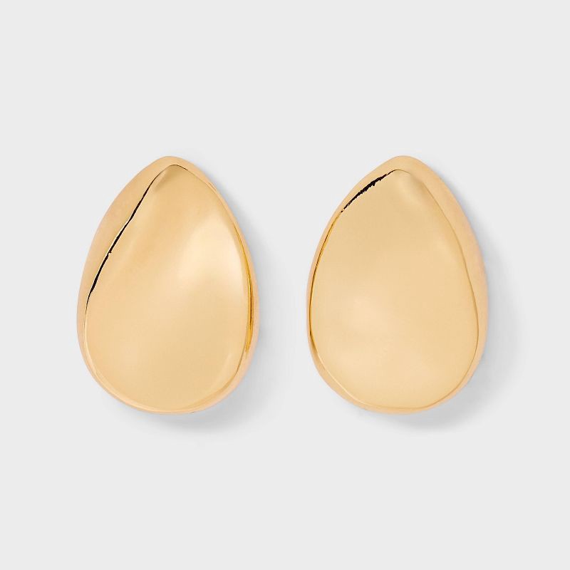 slide 1 of 3, Smooth Pear Drop Earrings - A New Day™ Gold: Nickel-Free Metal, Post Closure, 1.5" Length, 1 ct