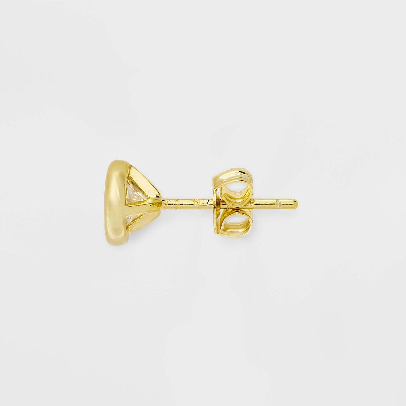 slide 3 of 3, Bezeled Stud Earring Set 3pc - A New Day™ Gold: Brass, Sterling Silver, Nickel-Free, Cubic Zirconia, 14K Gold Over Brass, 3 ct