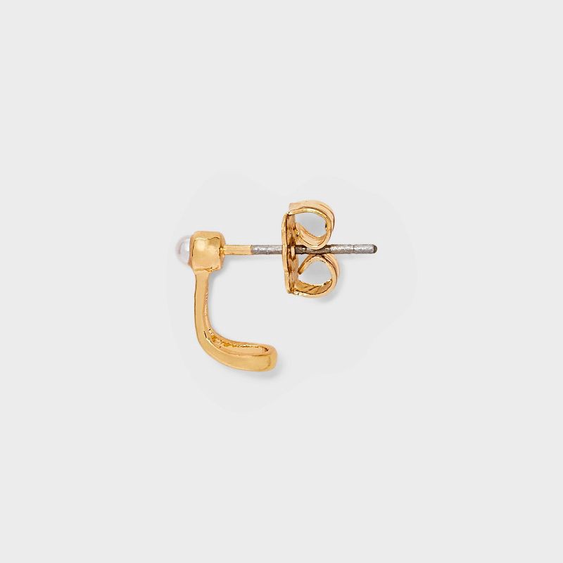 slide 3 of 3, Hoop and Stud Earring Set 8pc - A New Day™ Gold: Post Closure, Recycled Zinc, Drop, Linear, Stud Styles, 8 ct