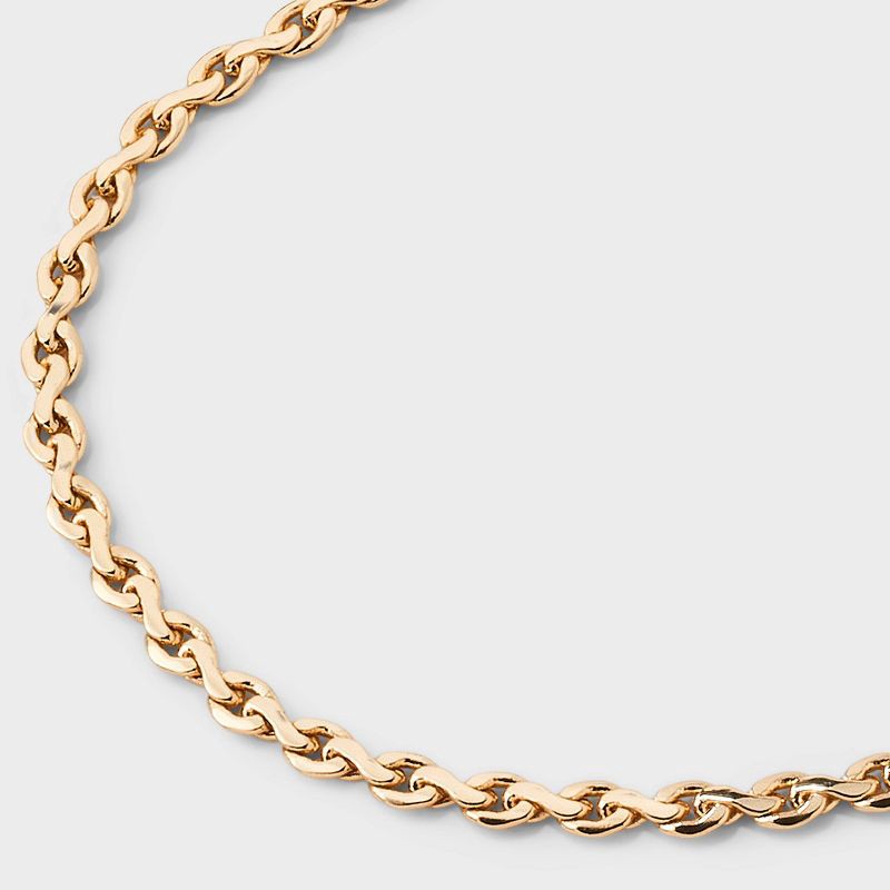 slide 4 of 4, Linked Chain Necklace - A New Day™ Gold: Lobster Claw Clasp, Nickel-Free Metal, 16" Length, 3" Extended Length, 1 ct