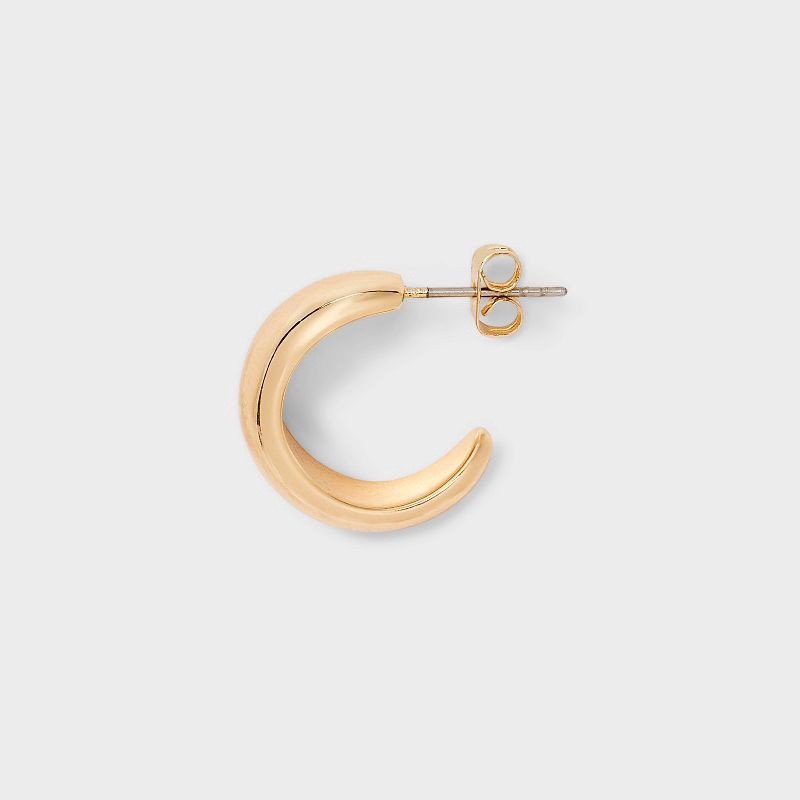 slide 3 of 3, Chunky Hoop Earring Set 3pc - A New Day™ Gold: Nickel-Free Metal, Post Closure, 0.74" Length, 3 ct
