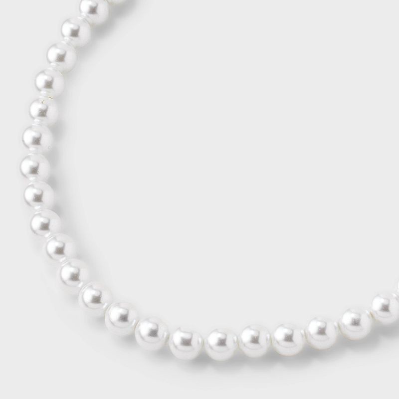 slide 4 of 4, Pearl Necklace - A New Day™ Pearl: Lobster Claw Clasp, Glass Material, 18" Strand with 3" Extender, 1 ct